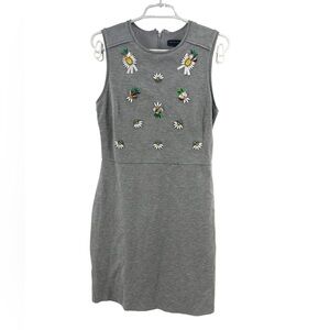 Banana Republic Gray Embellished beaded pineapple Mini Dress casual 6 office